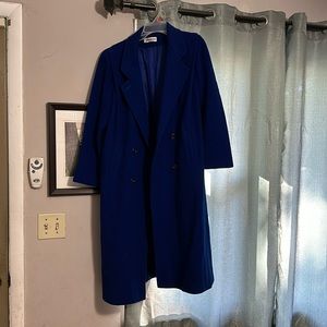 Women’s Cobolt Blue Forcaster of Boston Wool Coat - Size 13/14